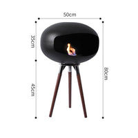 Tripod Fireplace Freestanding Liquid Biofuel Fireplace Matte Black for Terrace