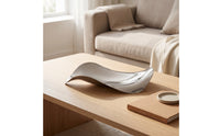 Stainless Steel Wave-Shaped Serving Tray Sculptural Fruit Tray Mirrored Dish Shallow for Hosts