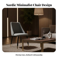 Light Luxury Design Upholstered Side Chair with Metal Legs Modern Minimalist Design Armless Four-Legged Chair Padded Cushion Dining Seat Ergonomic Curved Back for Interior Decorators, Business Owners, Kitchen, Living Room, Home White Ice, Restaurant