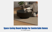 Modern Minimalist Sintered Stone Coffee Table Set, Round Storage Table, Luxury Living Room Furniture for Small Spaces
