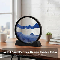 High Clarity Glass Flowing Sand Picture 360 Rotatable Moving Sand Art Picture Ever-Changing Scenery for Office Workers, Living Room