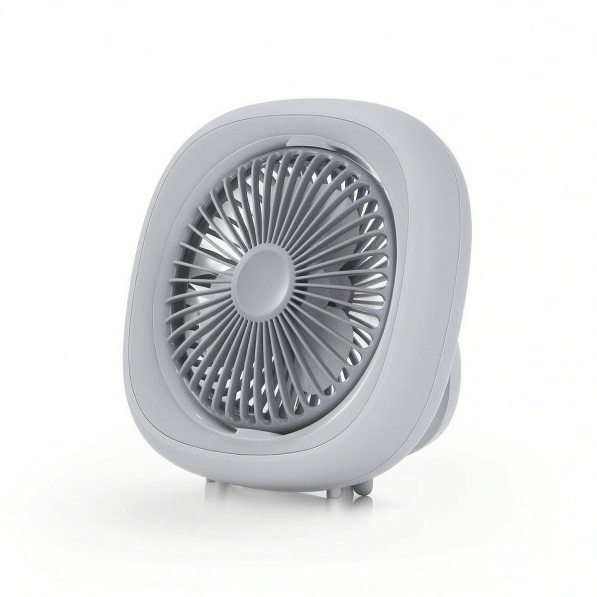 Battery Powered Rechargeable Fan with Light Portable Hanging Fan with Circular Light Light Compact Automatic Oscillation for Campers, Students, Tents, Desks, Dorm Rooms, Bedside