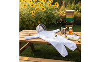 Overall Garment Full-Body Suit with Hood Elastic Bee Suit with Head Netting for Children, Young People, Backyard Hives, Farms