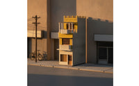 Weathered HO Scale Building Vintage Architectural Model Kit 1:87 HO Scale Model House Paintable for Diorama Builders, Hobbyists, Street Scenes, Dioramas