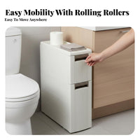 Slim Rolling Cart Space Saving Drawer Unit Installationat No Cost Easy Setup for Homeowners, Renters, Narrow Areas, Kitchen