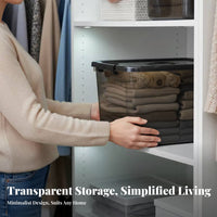 Clear Lidded container With Lid Clear Utility Box Stackable Design for Kitchen, on-the-go