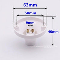 Table Lamp and Wall Light E14 Lamp Holder for DIY Lighting, Single White Bulb Holder with E14 Screw Base, Surface Mount, 63mm Diameter Base Size