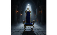 1:8 Scale Miniature Throne Chair High-Back Dollhouse Furniture Scrollwork