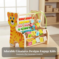 Educational Preschool Math Learning Toy Multi-Functional Multifunctional Abacus Toy Solid Wood Construction for Preschoolers, Kindergarten