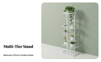 Space Saving Multi-Tier Plant Stand Sturdy Floor Standing Plant Shelf Large Capacity Metal Flower Pot Holder Heavy Duty for Gardeners, Homeowners, Interior Decorators, Living Room, Balcony, Outdoor, Garden