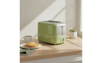 Easy-Clean Two-Slot Toaster Compact Toaster with Crumb Tray Countertop Defrost Automatic for Breakfast
