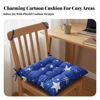 Comfortable Thickened Dining Chair Pad Retains Shape Square Seat Cushion with Ties Easy to Clean for Students, Dorm Room