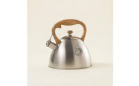 Whistling Tea Kettle Woodwooden-Finish Tea Kettle with Whistling Spout Rust Resistant Cookware for Homeowners