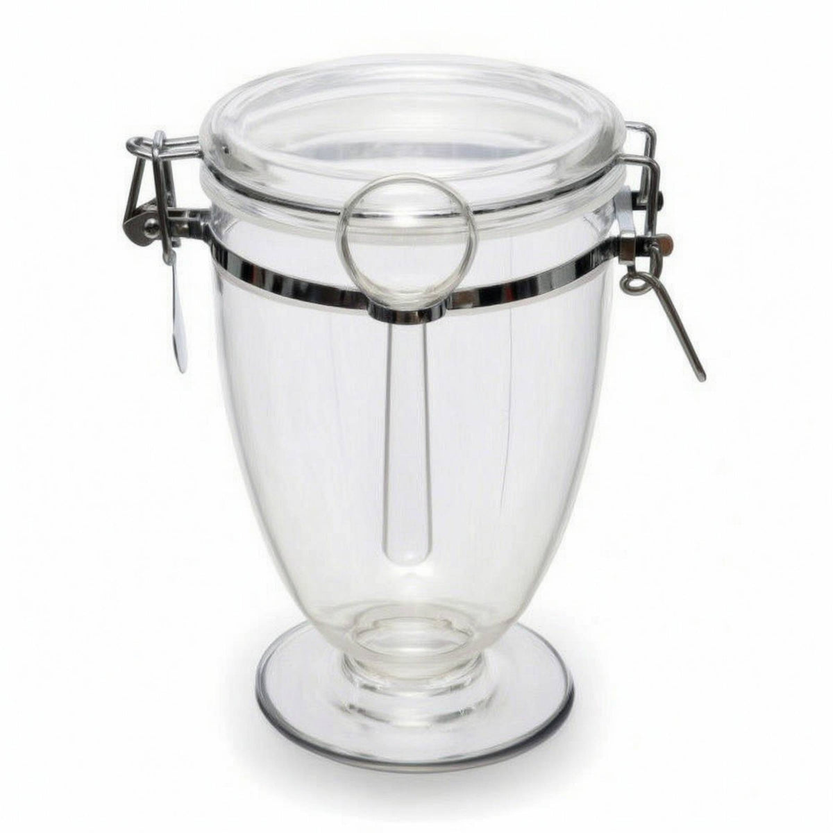 Countertop Canister with Clamp Lid Sealed Clamp-Lid Jar Transparent Clear Canister Round for Kitchen