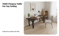 Foldable Folding Leg Dining Table Multi-Functional Portable Furniture Space-Saving Collapsible Surface Easy Setup for Apartment Dwellers, People with Small Areas, Living Room, Outdoor, Office, Kitchen