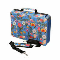 384 Slot Pencil Holder Individual Elastic Slots Large Capacity Pencil Organizer Floral Print Pen Case for Students, Artists, Travel