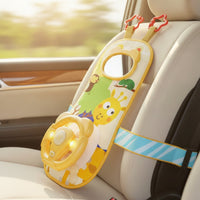 Padded Car Seat Toy with Hanging Toys Interactive Car Seat Toy with Mirror Sensory Hanging Activity Board Colorful for Toddlers