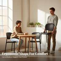 Modernist Design Molded Plastic Seat Thickened Construction Stackable Plastic Stool Space-Saving Dining Chair Modern design aesthetic for Restaurant Owners, Homeowners, Event Planners, Small Apartment, Cafe, Kitchen
