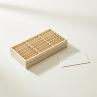 Hotel Reception Counter Organizer Divider Compartments Wood Business Card Holder