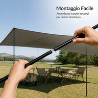Heavy-Duty Adjustable Tent Awning Poles for Outdoor Camping