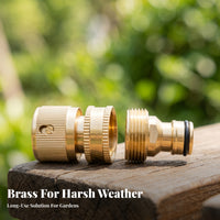 O-Seal Seal Brass Hose Quick Connect Knurled Grip Garden Hose Quick Connector Tool No-Tool Faucet Connector Leak Proof