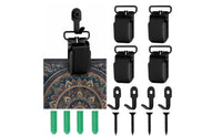 4 Pieces Spring-Loaded Tapestry Hooks with Clips Easy to Install Tapestry Clips Secure Quilt Hangers Heavy-Duty for Bedroom