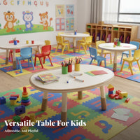 Non-Slip Feet Peanut Shaped Kids Table Child-Safe Design Height Adjustable Toddler Table Rounded Edges Toddler Writing Desk Easy to Clean for Toddlers, Preschoolers, Teachers, Kindergarten, Preschool, Nursery, Playroom