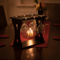 Countertop Tabletop Wine Glass Rack Compact Wooden Stemware Rack Single-Tier Wine Glass Display Stand Open-Frame for Cabinet