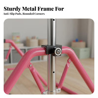 Multi-Functional children's Adjustable Horizontal Bar Stable Triangular Structure Kids Foldable Training Bar Non-Slip Base children's Swing Set Frame Easy Assembly for Preschoolers, Beginner Gymnasts, Toddlers, Playroom, Kindergarten
