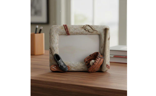Dimensional Sporting Picture Frame Keepsake Gift Hitting Stick and Glove Frame Creative Design Hand Painted for Children