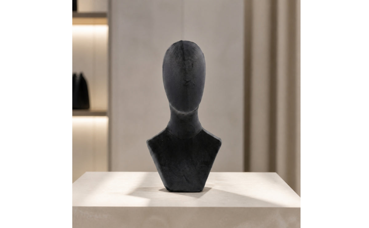 Velvet Mannequin Head with Shoulders Premium Mannequin Head with Shoulders Hat Display Bust for Milliners