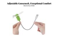 USB Gooseneck Fan Plug and Play Flexible Gooseneck Fan Low Power Consumption for Office Workers, Commuters, Travel, Dorm Room, Library