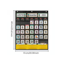 Interactive Classroom Calendar Chart Reusable Calendar Chart with Pocket Sturdy Convenient for Homeschoolers, Homeschool