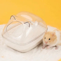 Acrylic Hamster Sand Bath and Hamster Toilet, Transparent Hamster Sand Bath for Dwarf Hamsters and Mice, Splash Guard Entry Bathtub Case