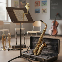 Saxophone Sheet Music Lyre Long-Lasting Iron Construction Saxophone Lyre Marching Band Music Holder Sturdy Musical Instrument