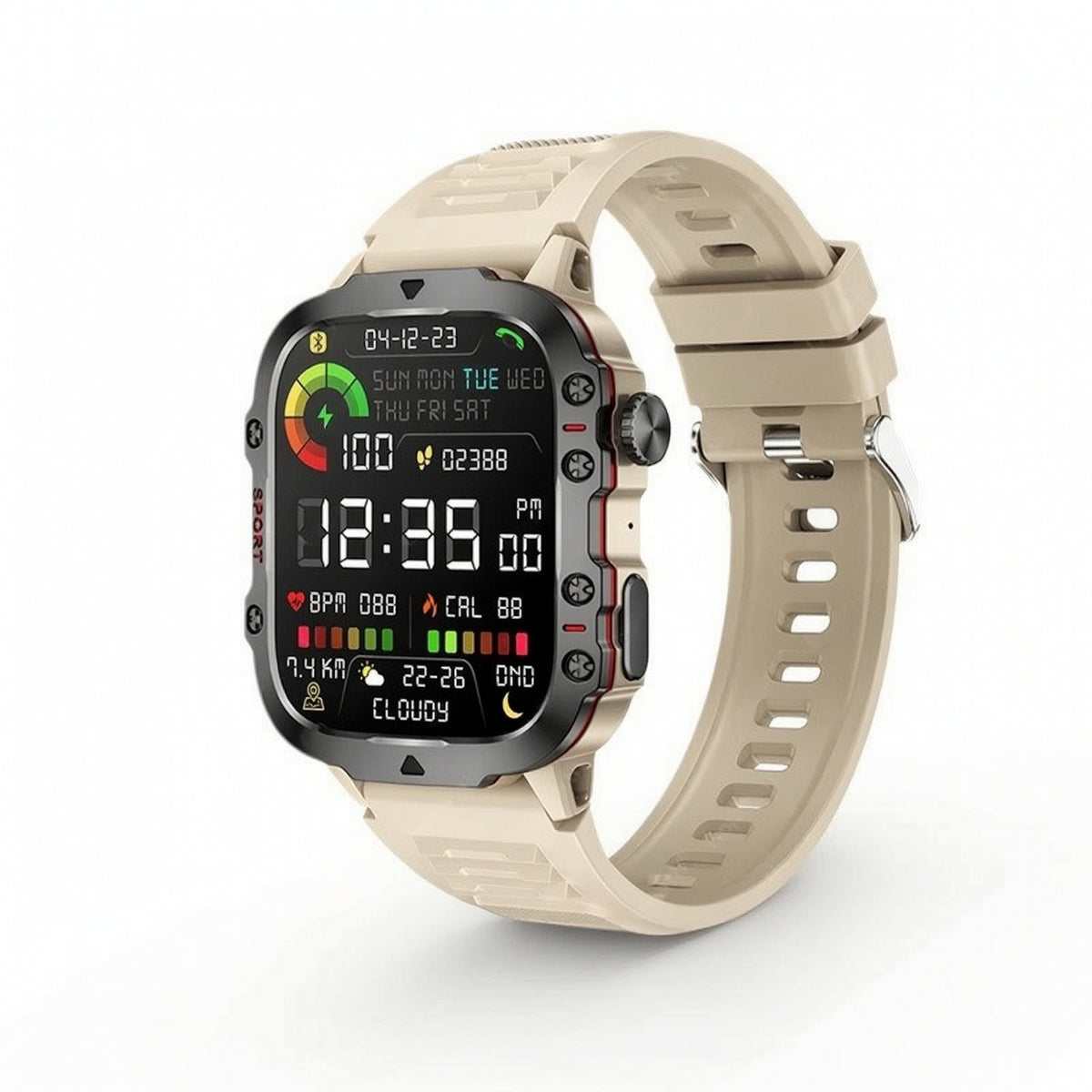 Touchscreen Smart Watch Waterproof Sturdy Sports Watch Heart Rate for Workouts