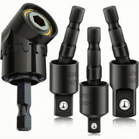 3 Pieces Angled Screwdriver Socket Adapter Light to Medium Duty Hex Shank Adapter with Rotating Joint for DIYers