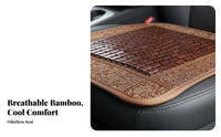 Anti-Slip Bamboo Car Seat Cushion Breathable Cooling Car Seat Pad Sweat-Resistant for Forklift Operators, Truck Drivers, Summer, Long Drives
