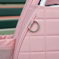 Large Capacity Tennis Racket Sling Bag Lightweight Badminton Racket Crossbody Bag Water Bottle Holder Quilted Tennis Backpack for Women