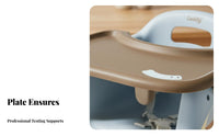Young Child Feeding Chair Easy to Hygienic Infant Dining Chair with Tray 3-Point Harness Multifunctional Infant Seat for Infants, Mealtime, Kitchen