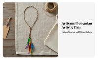Feather Headdress Handmade Feather Headband Colorful Feathers Tribal Beaded Headband for Festival Goers, Cosplayers, Photoshoots, Photo Shoots, Travel