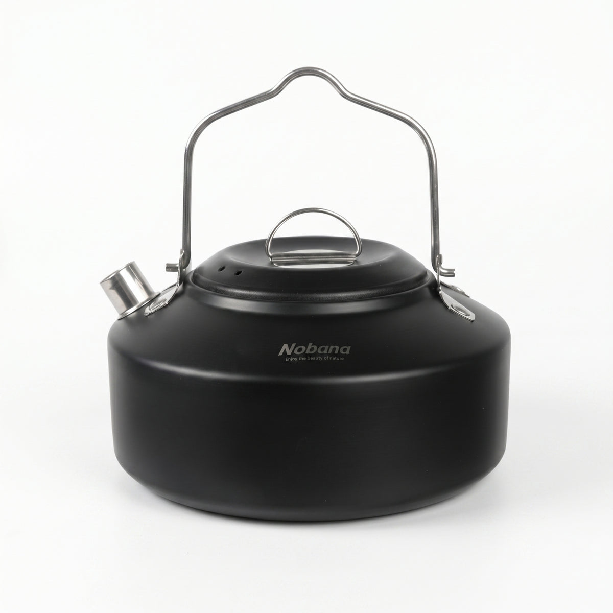 Folding Handle Stainless Steel Camping Kettle Sturdy 1L Stainless Steel Kettle Easy to Clean Outdoor Tea Pot Open Fire-Safe for Fishing