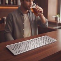 Stainless Steel Beer Spillage Tray Low-Profile Spillage Tray with Lotus Pattern Polished Easy to Clean for Kegerator