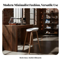 Minimalist Design Modern Bar Stool Nordic Design Bar Stool with Footrest Sturdy Construction Anti-Slip Foot Pads for Cafe Owners, Homeowners, Families, Restaurant, Dining Room