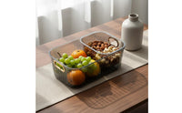 Light Luxury Design Multi-Grid Fruit Plate High Clarity Double Layer Snack Box Easy to Clean for Bedroom, Car