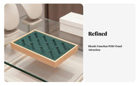 Solid Wood Frame Wooden Bracelet Display Tray Soft Padded Slots Bracelet Display Holder Protects From Scratches for Craft Fairs, Dresser Top