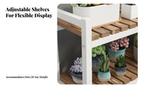 Space-Saving Tiered Planter Stand Strong Load-Bearing Multi-Tier Slatted Rack Stable Construction Plant Holder Large Capacity for Home Decorators, Homeowners, Apartment Dwellers, Balcony, Living Room, Windowsill, Bedroom