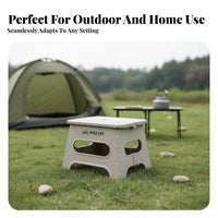 Foldable Design foldable Stool with grip Space-Saving foldable Footstool Thickened Construction Portable Seat Lightweight for Campers, Homeowners, Camping, Outdoor, Fishing, on-the-while traveling