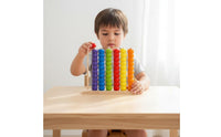Wooden Bead Counting Frame Early Learning Wooden Educational Abacus Hand Eye Coordination Color Sorting Stacking Toy for Young Children, Infants