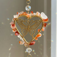 Crystal Prism Suncatcher, Heart Sun Catchers Indoor Window Rainbow Maker, 44cm Hanging Suncatcher for Good Energy Charm